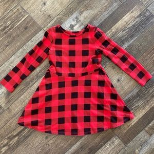 Cat & Jack Red and Black Buffalo Dress